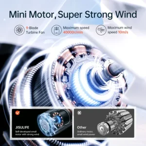 Jisulife Handheld Fan Life 9 3600mAh - Light Grey - Image 2