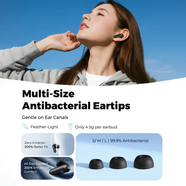 Soundpeats Q3 Pro Wireless Earbuds - Black - GC - Image 7
