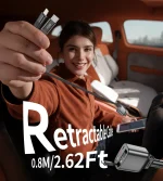 Choetech TC0033 105W Car Charger with  Retractable Cable - Black - GC - Image 6