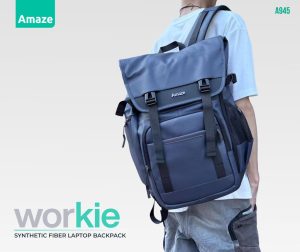 Amaze A945  Premium Synthetic Fiber Backpack - Black - BIS - Image 2