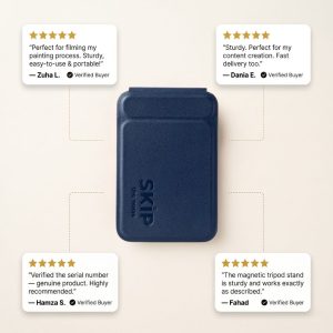 Magnetic Tripod Stand & Wallet by Skip the Noise - Blue - Image 3