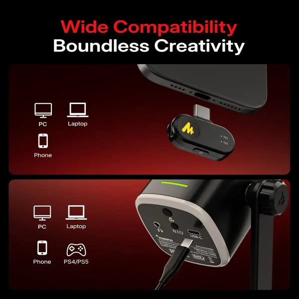 Maono Wireless USB Microphone - PD100W S  - OP - Image 7