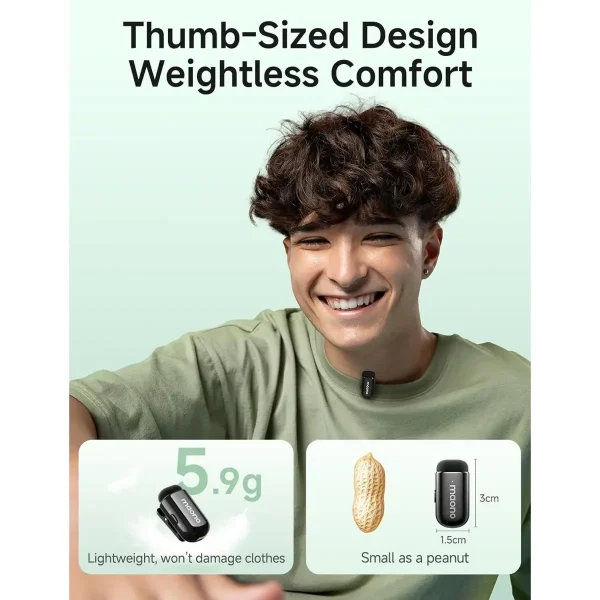 Maono Wave T1 Mini Wireless Lavalier Microphone - T1 Mini Pbc2 - OP - Image 6