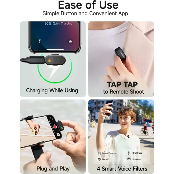 Maono Wave T1 Mini Wireless Lavalier Microphone - T1 Mini Pbc2 - OP - Image 5