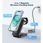 Choetech 3-in-1 Magnetic Wireless Charger 15W - T611F - Black - GC - Image 5