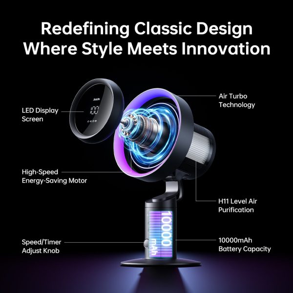 Jisulife Table Fan Pro3 10000mAh - Dark Grey - Image 8