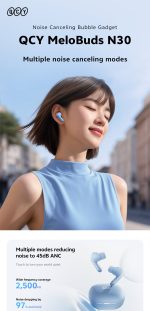 QCY MeloBuds N30 HT16 Earbuds - Black - GC - Image 3