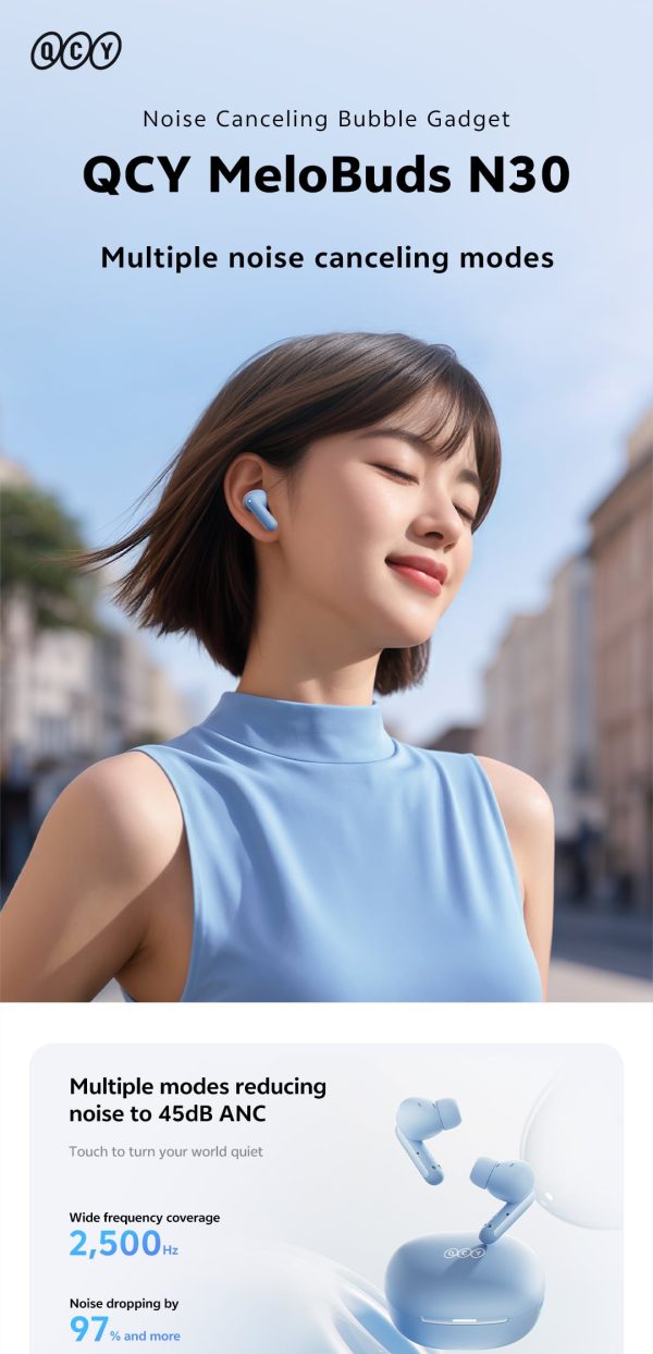 QCY MeloBuds N30 HT16 Earbuds - Black - GC - Image 3