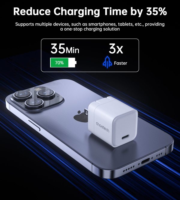 Choetech PD3007 NexGen Mini PD30W GAN Charger US Plug - White - Image 7