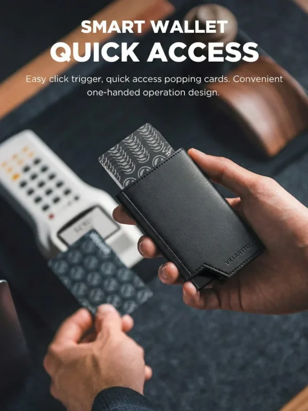 Villantto Leather Smart Wallet Pro - Classic Black - Image 9