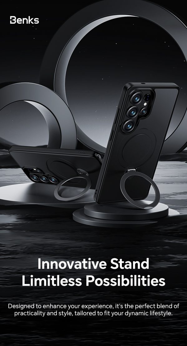 Galaxy S26 Ultra Benks Mist Magnetic Case With Stand - Black - Image 7