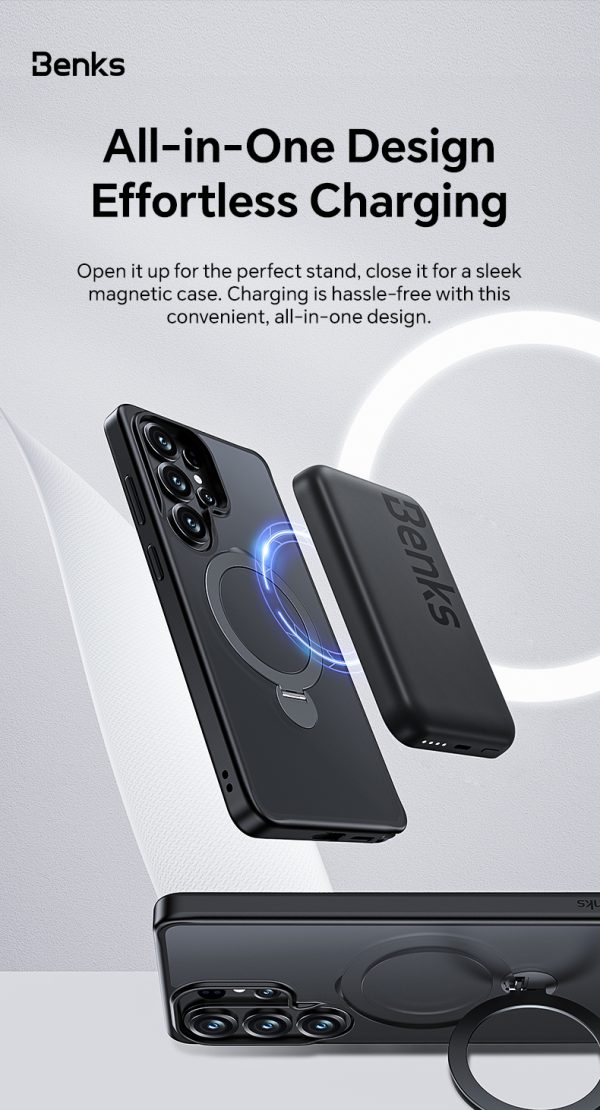 Galaxy S26 Ultra Benks Mist Magnetic Case With Stand - Black - Image 8