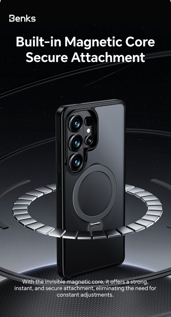 Galaxy S26 Ultra Benks Mist Magnetic Case With Stand - Black - Image 9