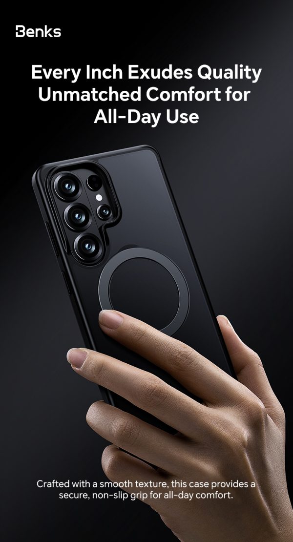 Galaxy S26 Ultra Benks Mist Magnetic Case With Stand - Black - Image 10