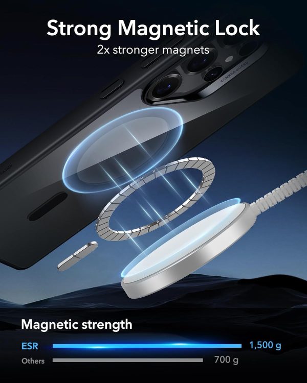 Samsung S25 Ultra ESR Classic Hybrid Halolock Case - Clear Black - Image 4