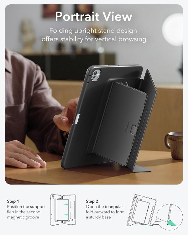 iPad Pro 13 M5 / M4 ESR Flip Hybrid Case - Black - Image 5