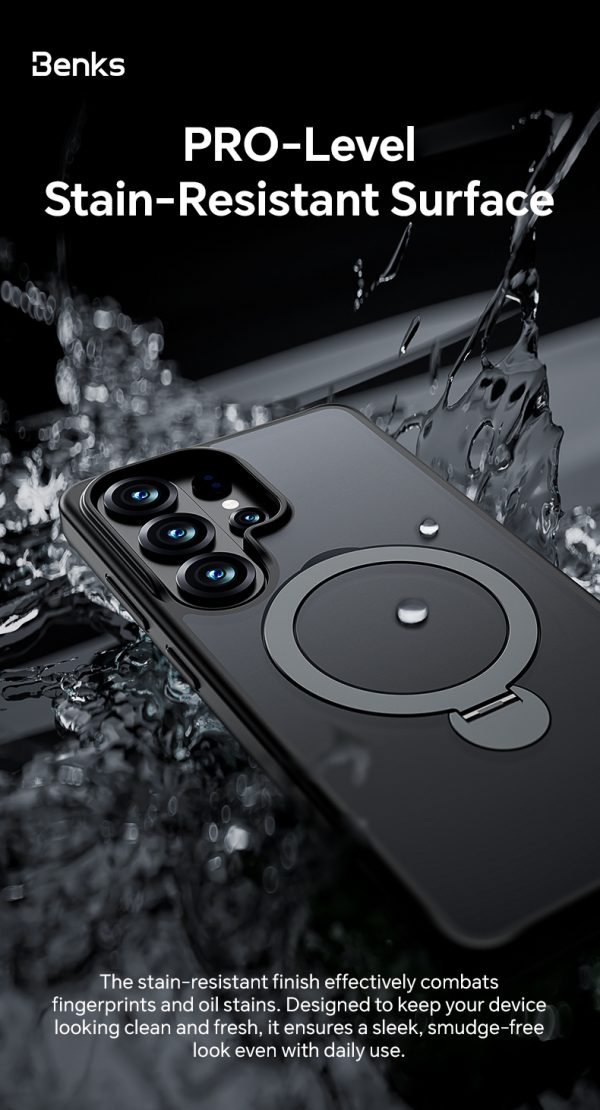 Galaxy S26 Ultra Benks Mist Magnetic Case With Stand - Black - Image 13