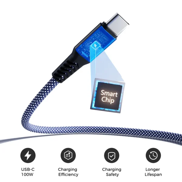 Choetech  XCC-1081 USB-C To USB-C Magnet Cable 1M - Blue - Image 2