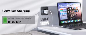 Choetech 100W Mini Gan Charger EU Plug - White - PD9031 - Image 8