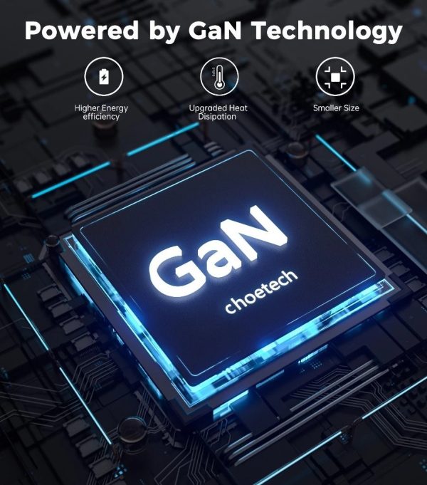 Choetech PD3068 65W 2A1C GaN Wall Charger UK - Black - Image 3