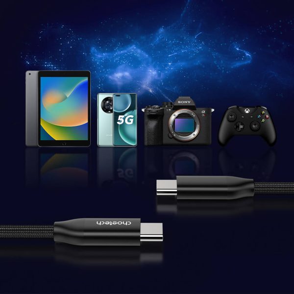 Choetech 240W USB-C to USB-C Cable 2M - Black - XCC-1036 - Image 6