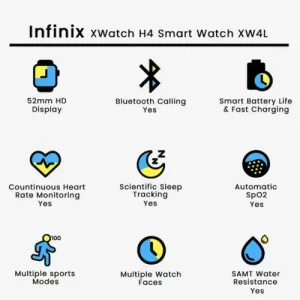 Infinix XWatch H4 Smart Watch XW4L - Black - Image 5