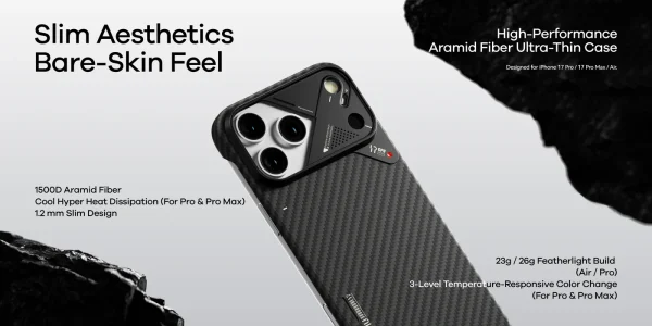 iPhone 17 Pro Max Aulumu A17 Aramid Fiber Case - Black - P - Image 2