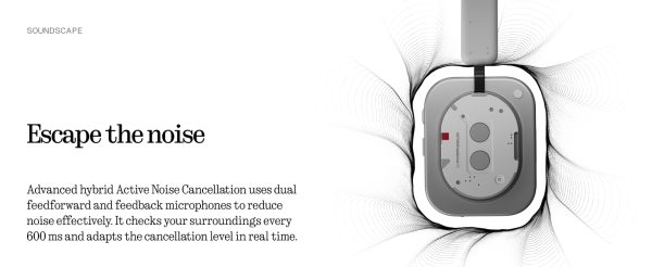 Nothing Headphone 1 Hybrid Active Noise Cancelling Headphones - White - Image 4