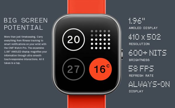 CMF by Nothing Watch Pro Smart Watch - Silver - Image 4