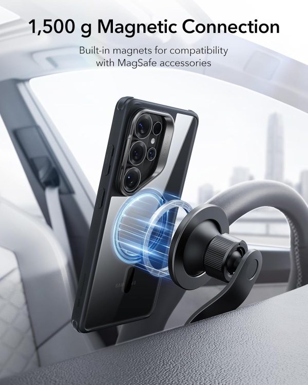 Samsung S26 Ultra ESR Classic Hybrid Halolock With Stand Case - Clear Black - Image 5