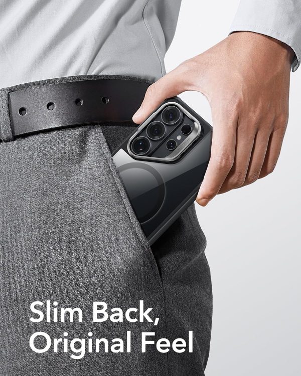 Samsung S26 Ultra ESR Classic Hybrid Halolock With Stand Case - Clear Black - Image 8