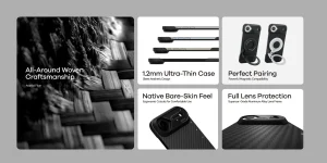iPhone 17 Pro Max Aulumu A17 Aramid Fiber Case - Black - P - Image 6