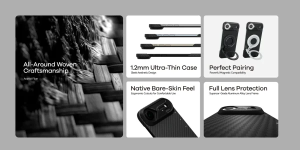 iPhone 17 Pro Max Aulumu A17 Aramid Fiber Case - Black - P - Image 6