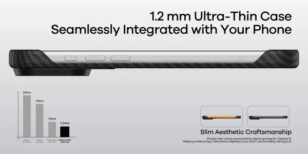 iPhone 17 Pro Max Aulumu A17 Aramid Fiber Case - Black - P - Image 7