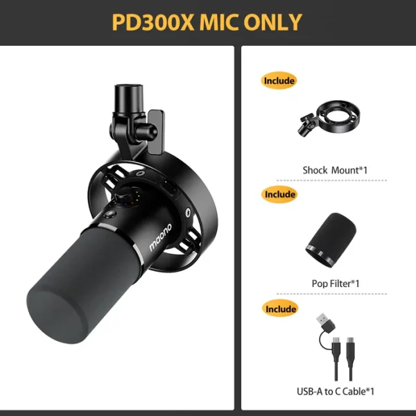 Maono USB/XLR Dynamic Microphone - PD300X - OP - Image 4