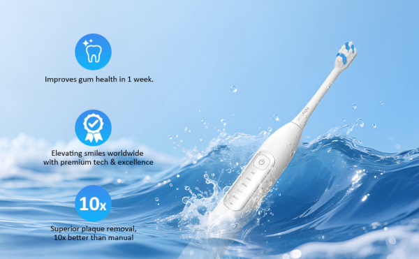 H2O Floss Sonic Sweep Electric Toothbrush BT-02 - Pink - Image 10