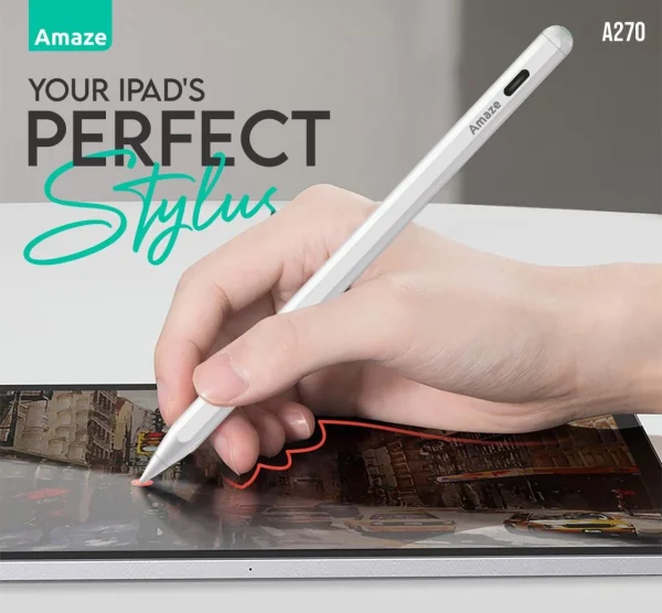 Amaze A270 Pro Active Stylus Pen For iPads Dual Charging - White - BIS - Image 2