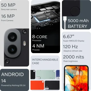 Nothing CMF Phone 1 8GB/256GB - Black - PTA Approved - Image 2