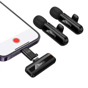 Hoco L20A Fair Dual Mic Wireless Microphone - Black - Image 2