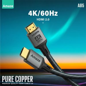 Amaze A85 Pure Copper Braided Hdmi Cable - Black - Image 3