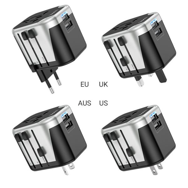 Hoco AC5 Level Dual Port Travel Adapter - Black - Image 4