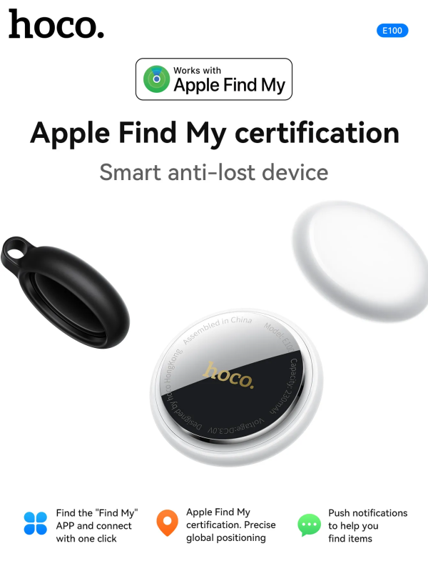 Hoco E100 Graceful Anti-Lost Smart Tracker for iOS - Black - Image 4