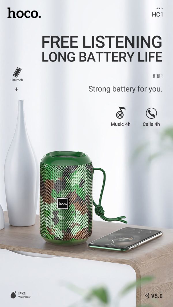 Hoco HC1 Trendy Sound Sports Speaker - Green - Image 2