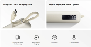Xiaomi 67W Power Bank 10000mAh Integrated Cable - Tan - Image 3