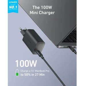Anker Nano Charger 100W With 6ft USB C to USB C Cable - Black - B2679G11 - OP - Image 2