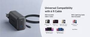 Anker Nano Charger 100W With 6ft USB C to USB C Cable - Black - B2679G11 - OP - Image 3