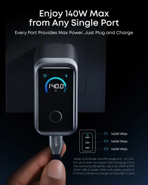 Anker Prime Charger 160W 3 Ports - Black - A2687141 - OP - Image 2