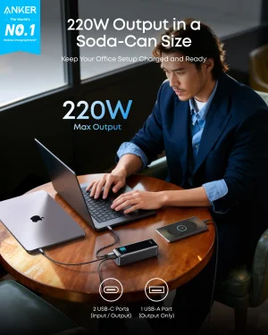 Anker 220W Prime 20000mAh Power Bank - Black - A110BH11 - OP - Image 2