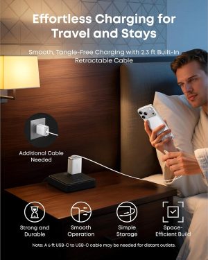 Anker Nano Charger 35w Built-In Retractable Usb-C Cable - White - A2658J21 - OP - Image 3