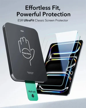 iPad Air 11 M4 / M3 / M2 iPad Air 5th Gen M1 / iPad Air 4th Gen A14 Bionic ESR UltraFit Classic Screen Protector – 2 Pack - Image 2